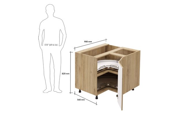 Corner Unit, 3/4th Carousel (M)