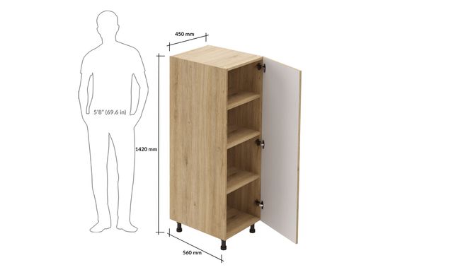 Mid-tall Unit, 3 Shelves