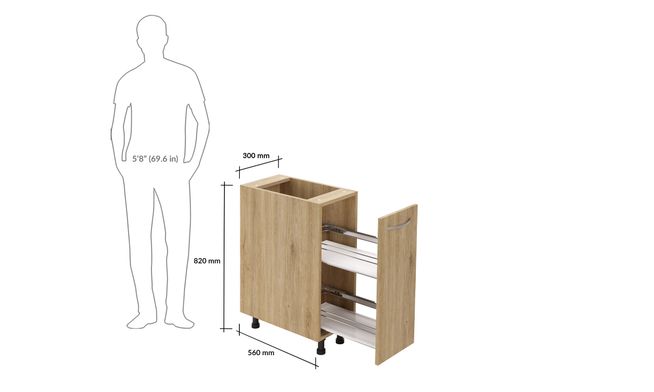 Bottle Pullout, 2-tier SS Basket