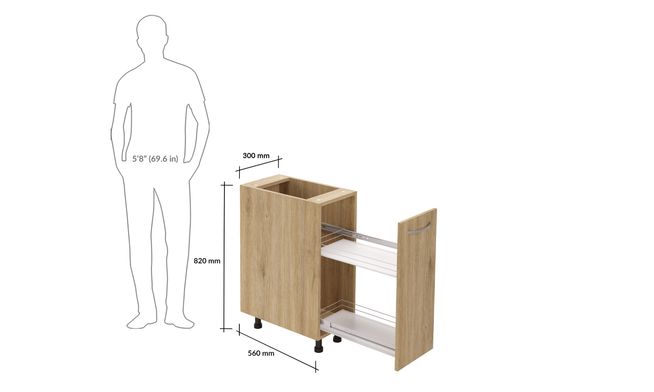 Bottle Pullout, 2-tier SS Basket