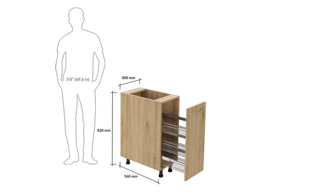 Spice Pullout, 3-tier SS Basket