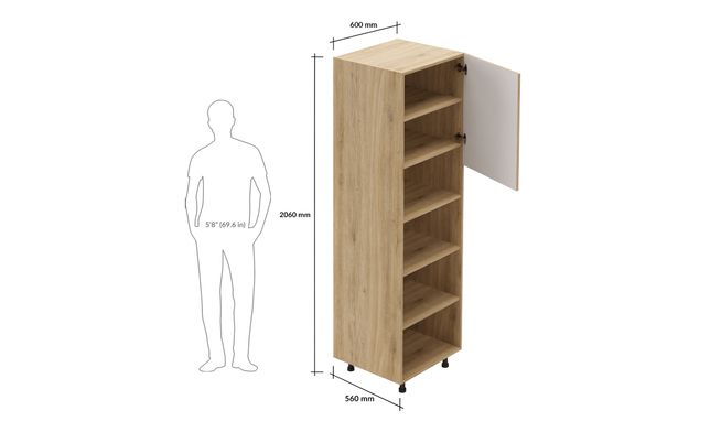 Tall Open/Close Unit, 4 Shelves