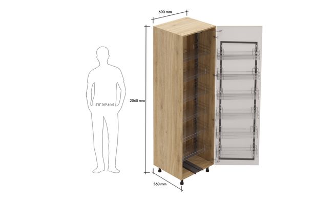 Tall Unit, Tandem Pantry Pullout