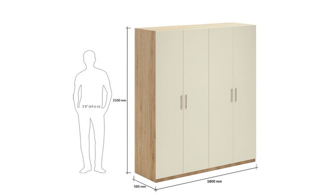 Swing 4-Door, 1 Drawer, 2100 mm