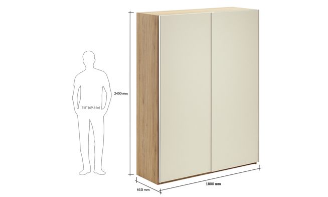Overlay Sliding 2-Door, Design-CC, 2400 mm