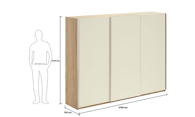 Overlay Sliding 3-Door, Design-CAB, 2100 mm