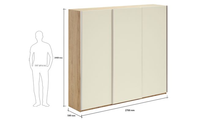 Overlay Sliding 3-Door, Design-CAC, 2400 mm