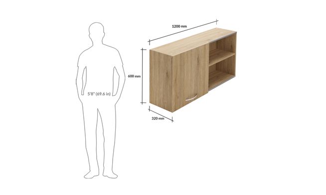 Wall Sliding Unit, 1 Shelf