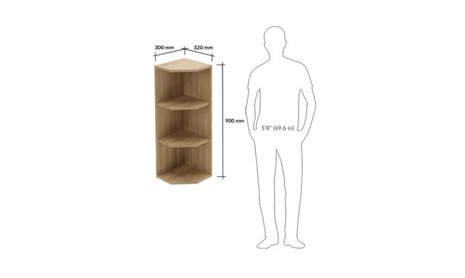 Wall Open End Unit, 2 Shelves