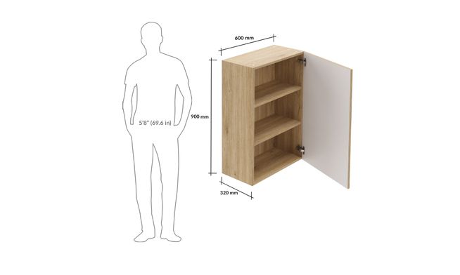 Wall Unit, 2 Shelves
