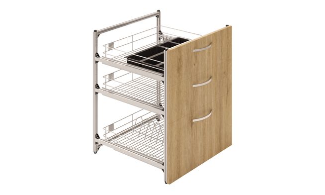 3 SS Drawer Unit (2M, 1L)