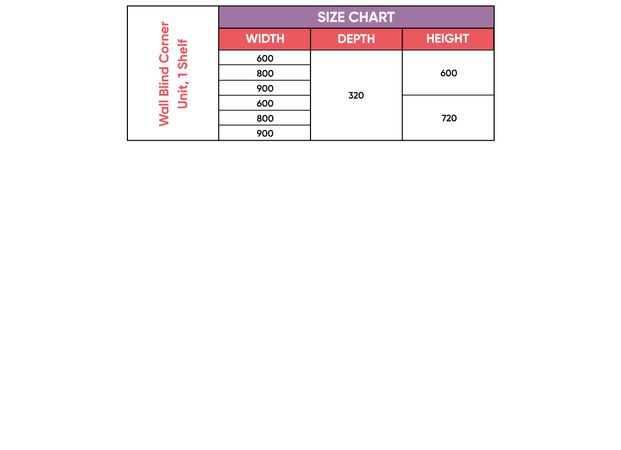 Wall Blind Corner Unit, 1 Shelf