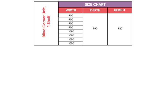 Blind Corner Unit, 1 Shelf