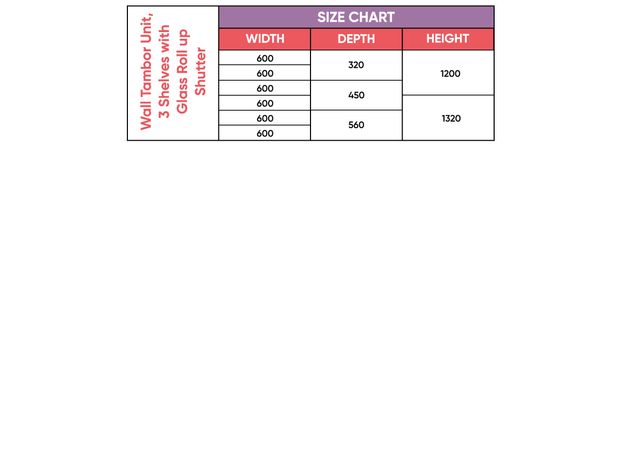 Wall Tambor Unit, 3 Shelves