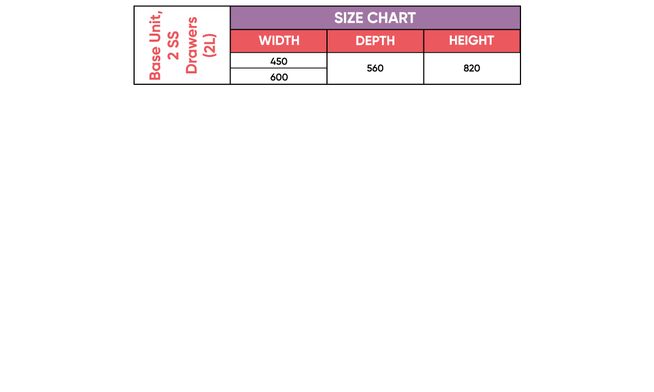 Base Unit, 2 SS Drawers (2L)