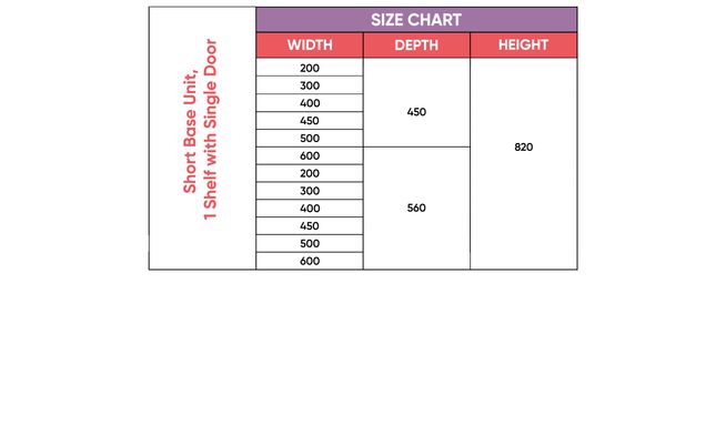 Short Base Unit, 1 Shelf