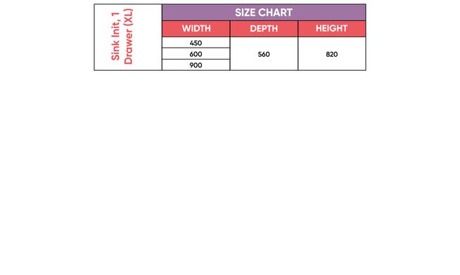 Sink Unit, 1 Drawer (XL)