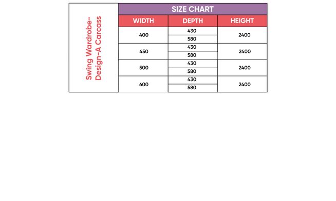 Swing 1-Door, Design-A, 2400 mm
