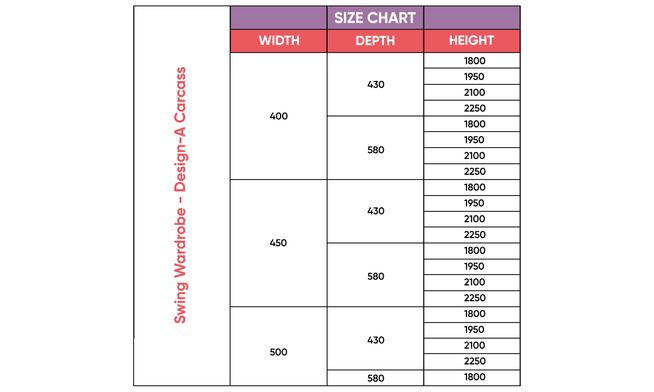 Swing 1-Door, Design-A, 2100 mm