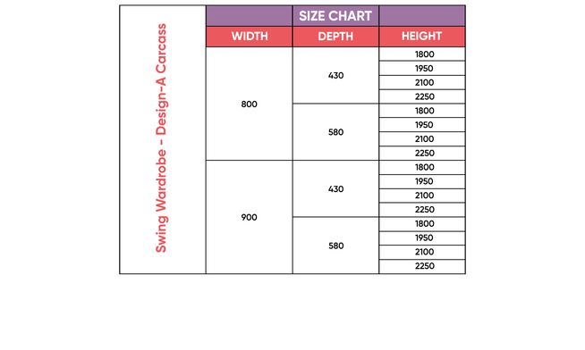 Swing 2-Door, Design-A, 2100 mm