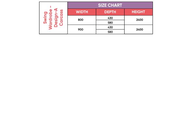 Swing 2-Door, Design-A, 2400 mm
