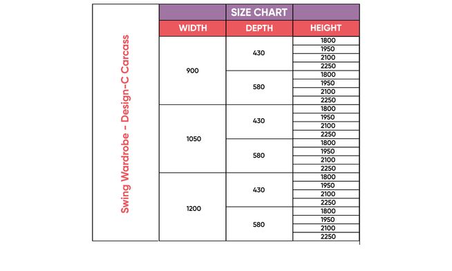 Swing 2-Door, Design-C, 2100 mm