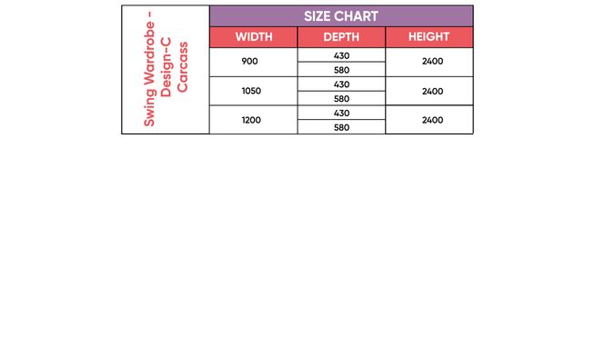 Swing 2-Door, Design-C, 2400 mm