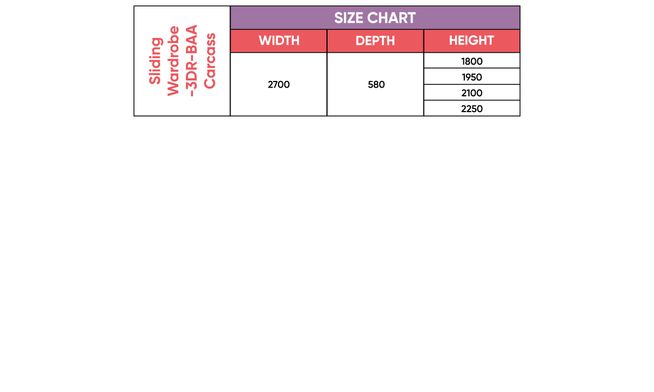 Overlay Sliding 3-Door, Design-BAA, 2100 mm