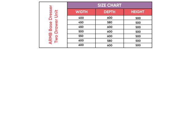 Dresser Base Unit, 500 mm