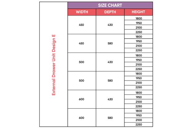 Swing, Ext. Drawer, Design-E, 2100mm