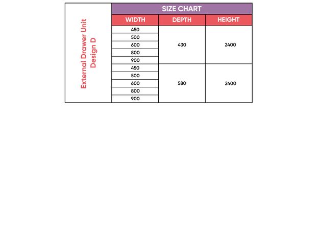 Swing, Ext. Drawer, Design-D, 2400mm