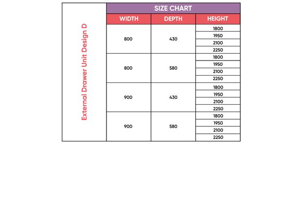Swing, Ext. Drawer, Design-D, 2100mm