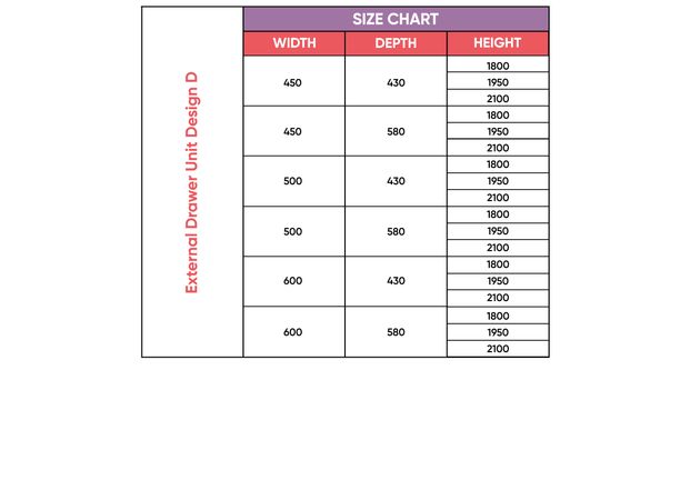 Swing, Ext. Drawer, Design-D, 2100mm