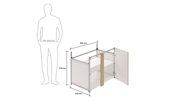 Blind Corner Unit, 1 Shelf