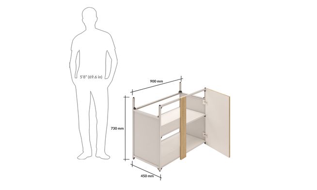 Blind Corner Unit, 1 Shelf