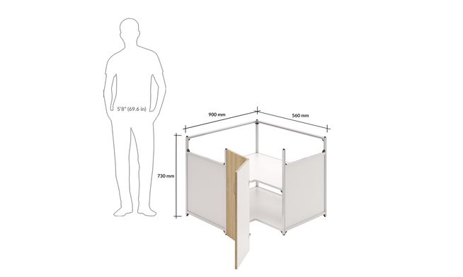 L Corner Unit, 1 Shelf