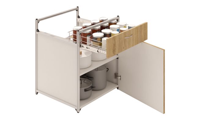 Drawer Unit (1M), 1 Shelf (with backpanel)