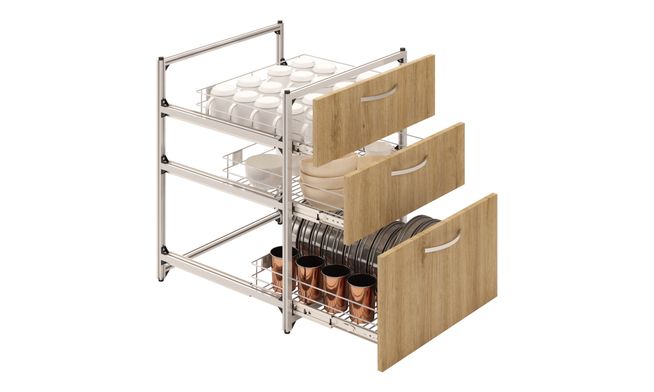 3 SS Drawer Unit (2M, 1L)