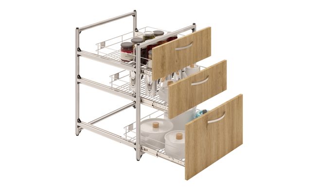 3 SS Drawer Unit (2M, 1L)
