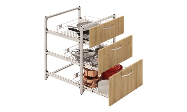 3 SS Drawer Unit (1M, 2L)