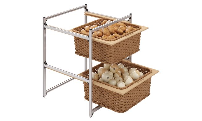 Wooden Wicker Basket Unit (2L)