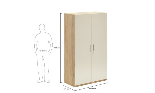 Swing 2-Door, 1 Drawer, 2100 mm