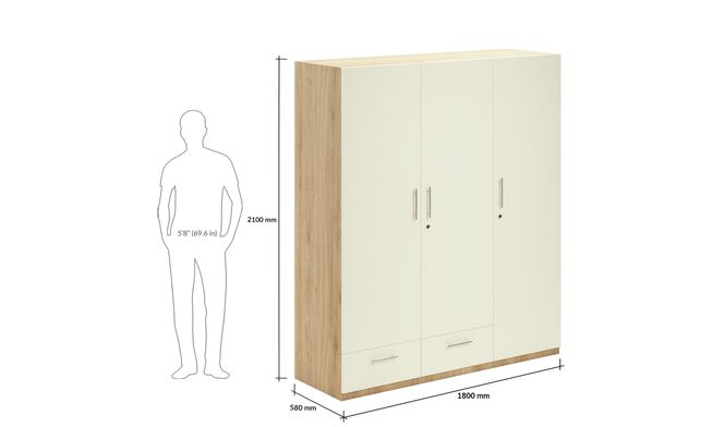 Swing, 1 Drawer, 4 Shelves, 2100 mm