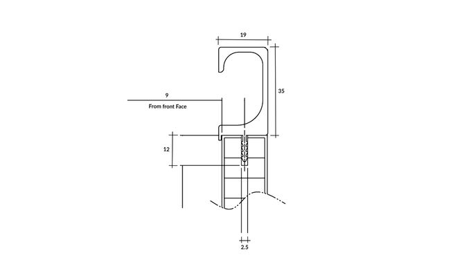 G Profile Shutter Handle, Ano. Silver