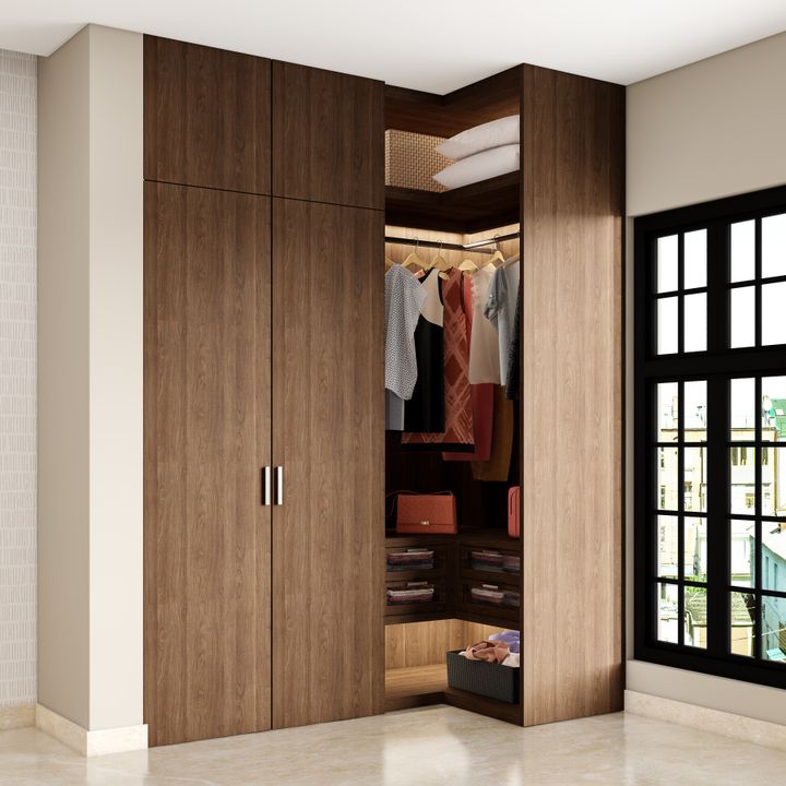 Classic Style Compact Hinged Wardrobe Design | Livspace