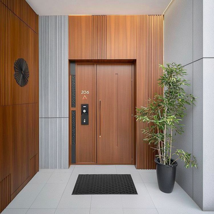 Entrance Doors Contemporary Style Swing Single Door Design with Matte ...