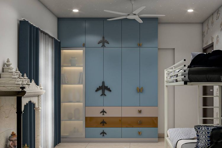 Printed Kids ZRK Sheet Wardrobe 5 x 2.5 Feet with Drawer & Hanging Space main image 1