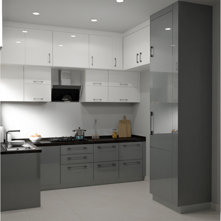 Convenient Maximum Storage Modern Style Kitchen Design I Livspace