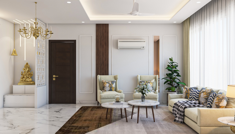 Luxurious Modern Style Living Room With Spacious Layout | Livspace