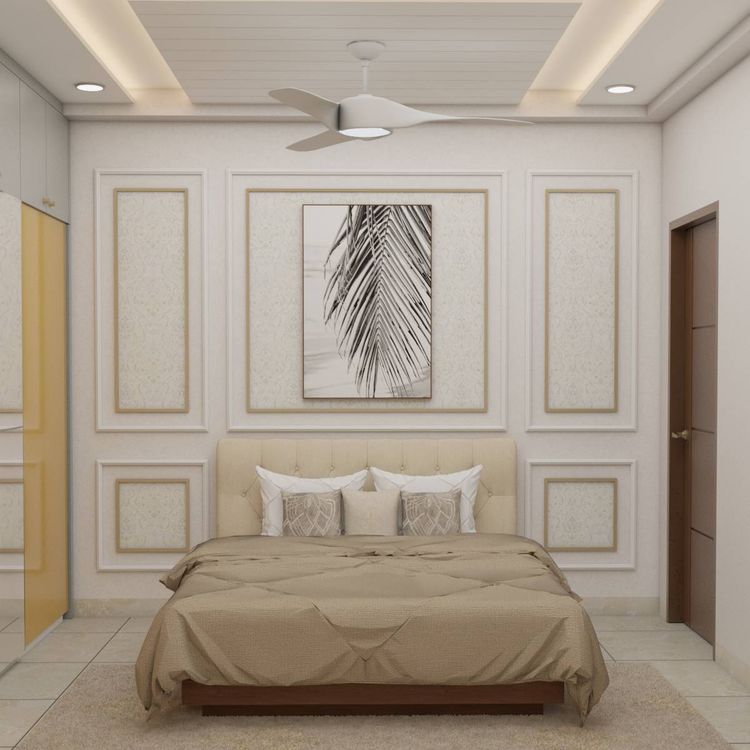Contemporary And Stylish Master Bedroom Design With Grey Wardrobe ...